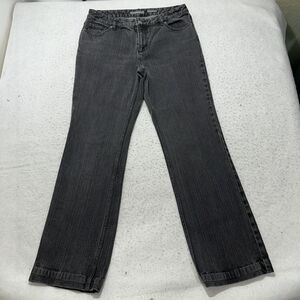 Liz Claiborne Women's 8 Regular Slim Bootcut Jeans Dark Gray Mid Rise Denim 8R